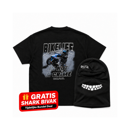 BUNDEL: Crime T-Shirt + Gratis SharkBivak