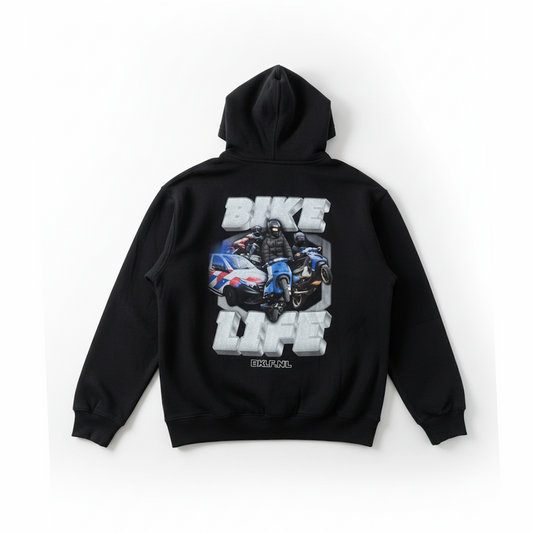 BikeLife Hoodie - Zwart/Wit - BikeLife Kleding