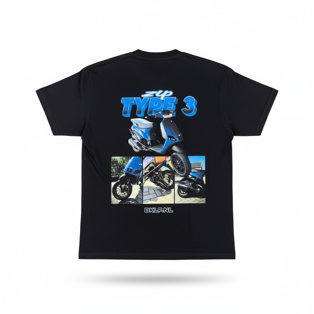 Zip Type 3 T-Shirt – Donkerblauw - BikeLife Kleding