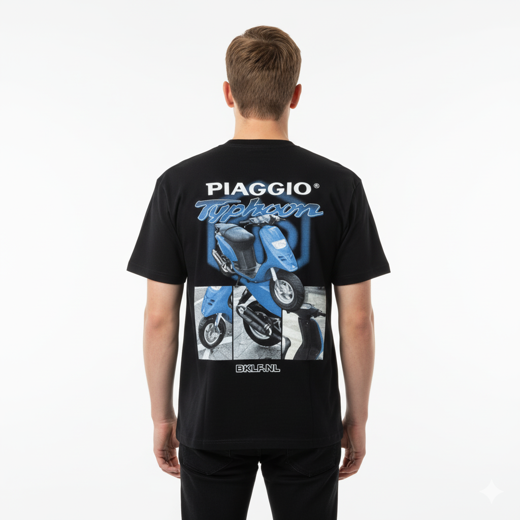 Piaggio Typhoon T-Shirt – Blauw - BikeLife Kleding